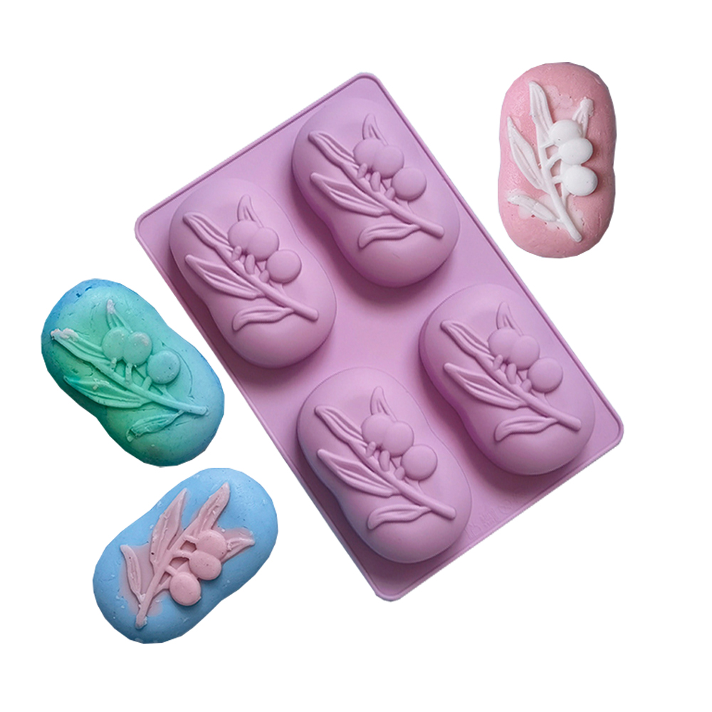 Soap Making Gifts - 4-holtes ovale olijfboom siliconen zeep mal