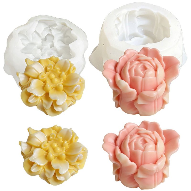 Soap Making Gel - 2Set3DTulip Siliconen KaarsvormDIYEmbossed Flower Soap Epoxyhars