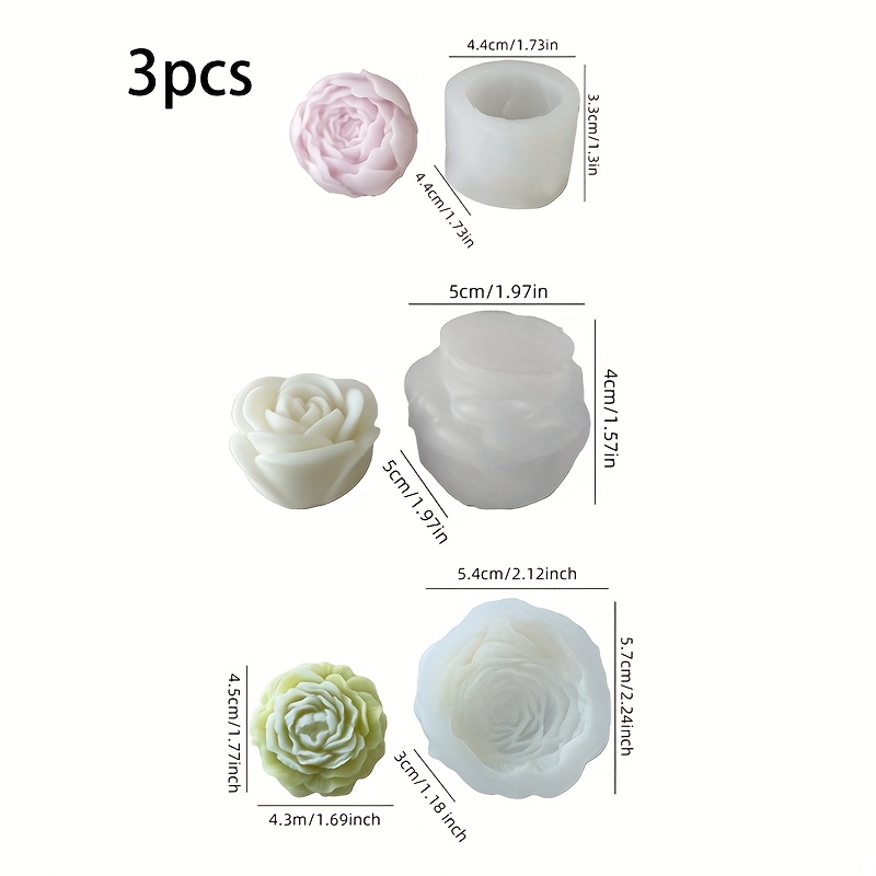 3 sets bloemige siliconen kaar - Soap Making Gel recensie en prijs