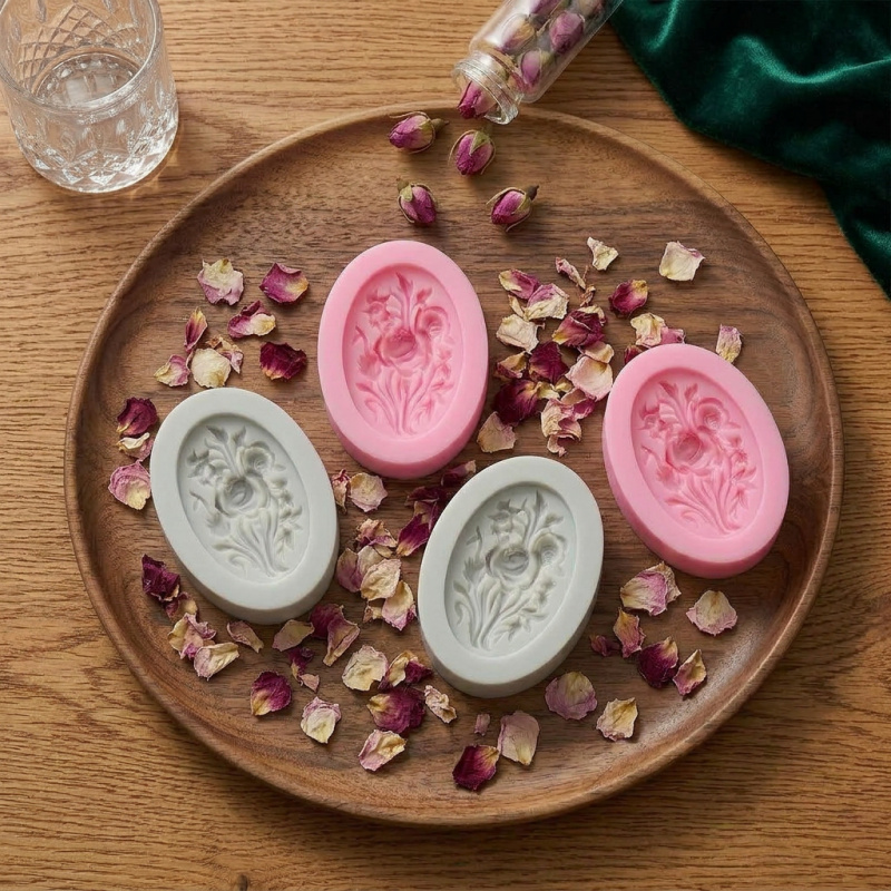 4 siliconenvormen met bloemvor - Soap Making Tutorial recensie en prijs